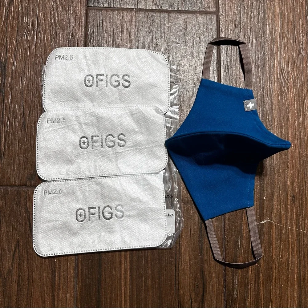FIGS 3 Pack FIONx Core Protective‎ Face Mask Dark Teal Gray Strap S/M Washable